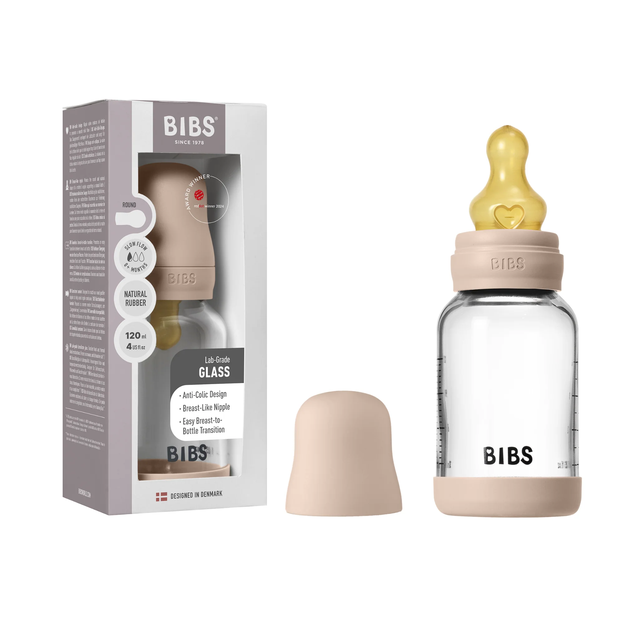 Glass Baby Bottle with Natural Rubber Nipple Complete Set - Image 7
