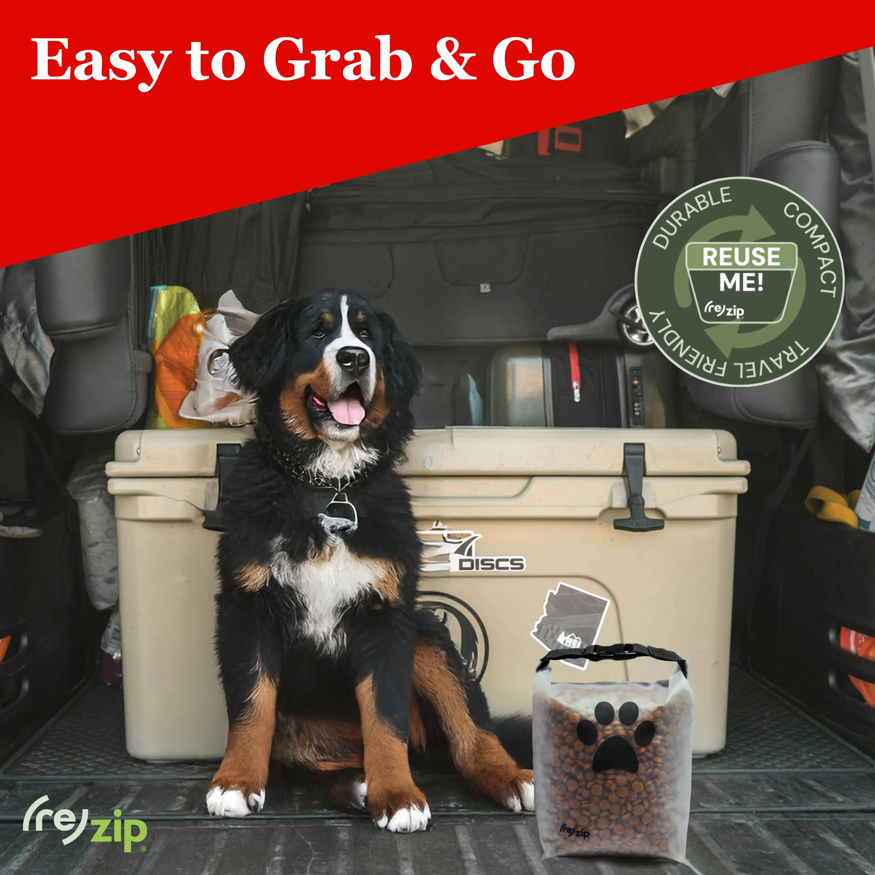 Reusable Roll Top Pet Food Storage Bag, 40 Cup - Image 4